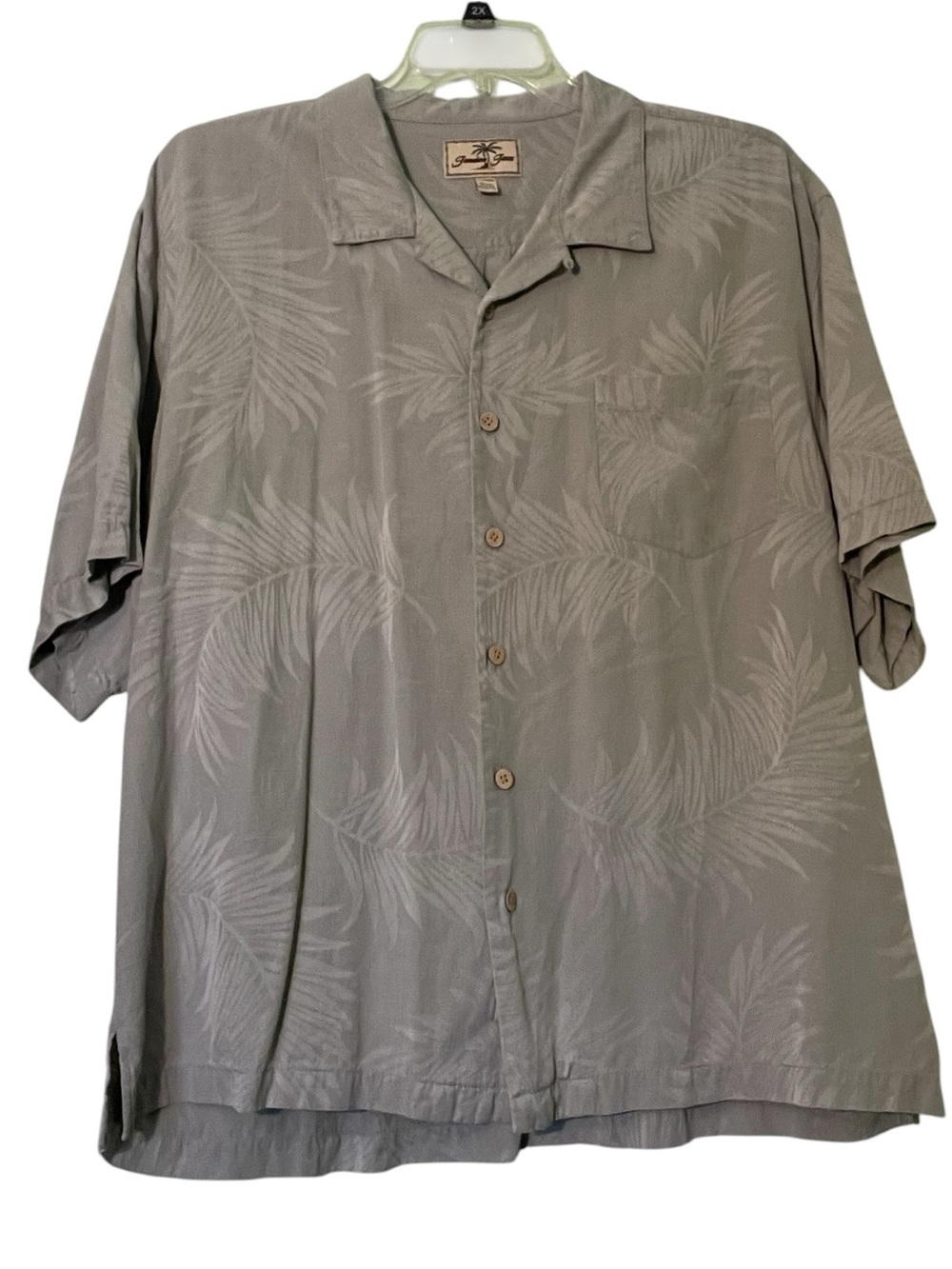 Jamaican Jaxx 100 % silk Men's Short-Sleeve Palm-Print Camp Shirt. Size XXL GUC - Picture 3 of 8